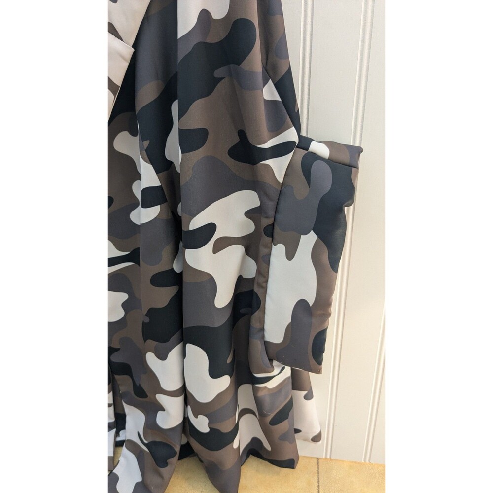 PlaNet by Lauren G NWOT Camouflage Cape Jacket Shawl Collar Button Front Pockets - Picture 5 of 14